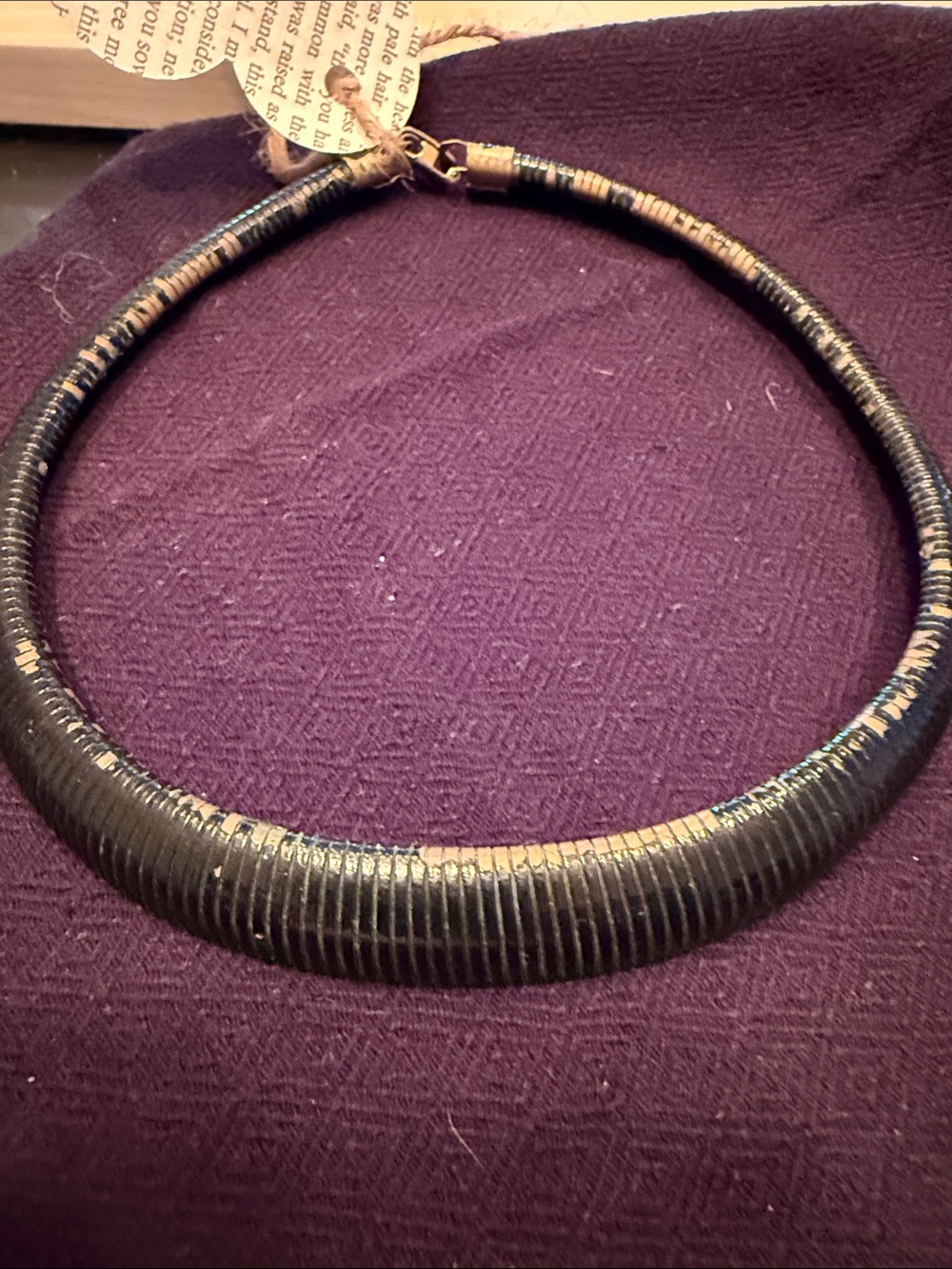 Vintage Black serpentine Choker Necklace - Women's Jewelry